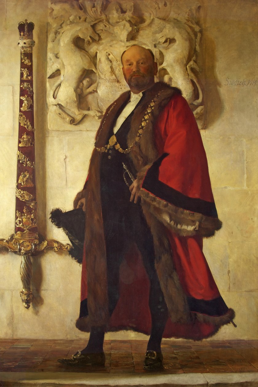 Konšel Sir John Swaish, primátor, kolem roku 1915 (olej na plátně) od Frederick George Swaish