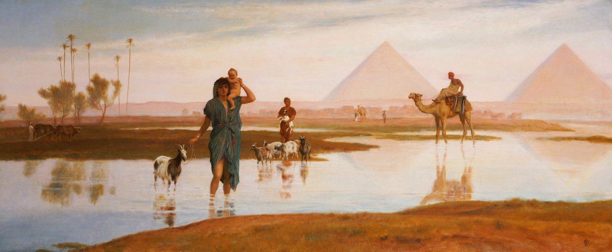 Přeliv Nilu s pyramidami od Frederick Goodall