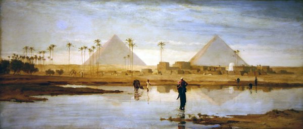 Ford do vesnice poblíž pyramid od Frederick Goodall