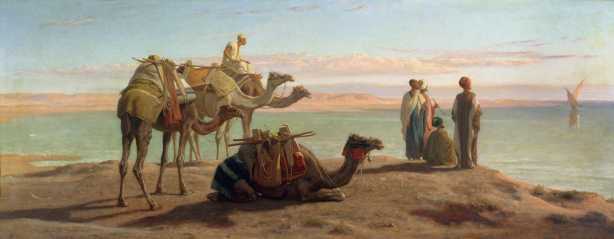 Čekání na loď, Suezský záliv, 1872 od Frederick Goodall