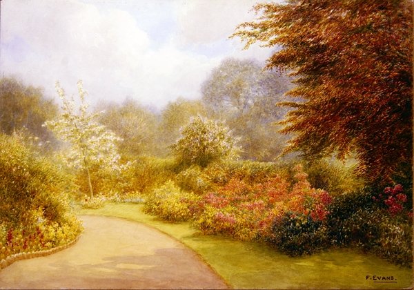 Azalky Rectory Gardens, Brockhurst Hill (akvarel na papíře) od Frederick Henry Evans