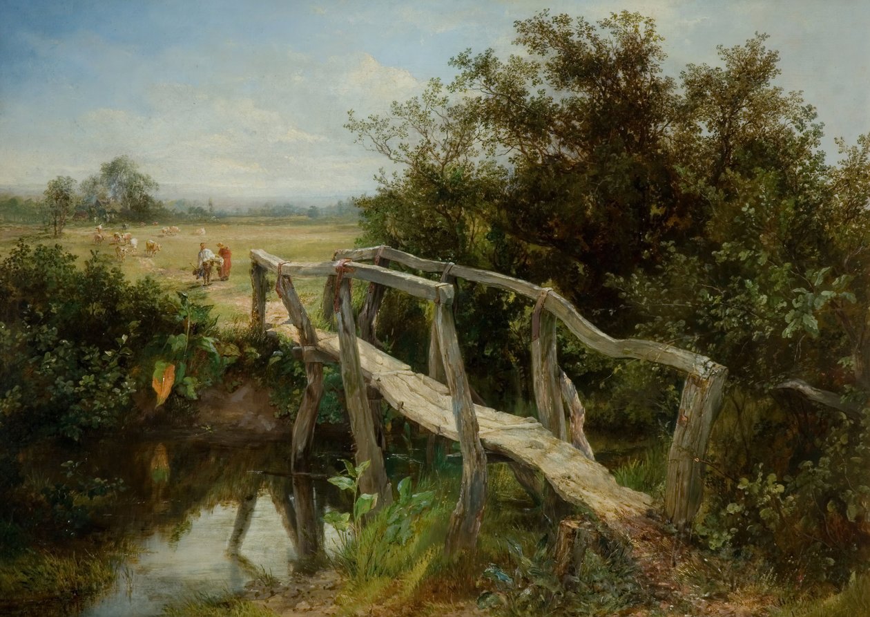Stará lávka přes řeku Cole v Yardley, 1890. od Frederick Henry Henshaw