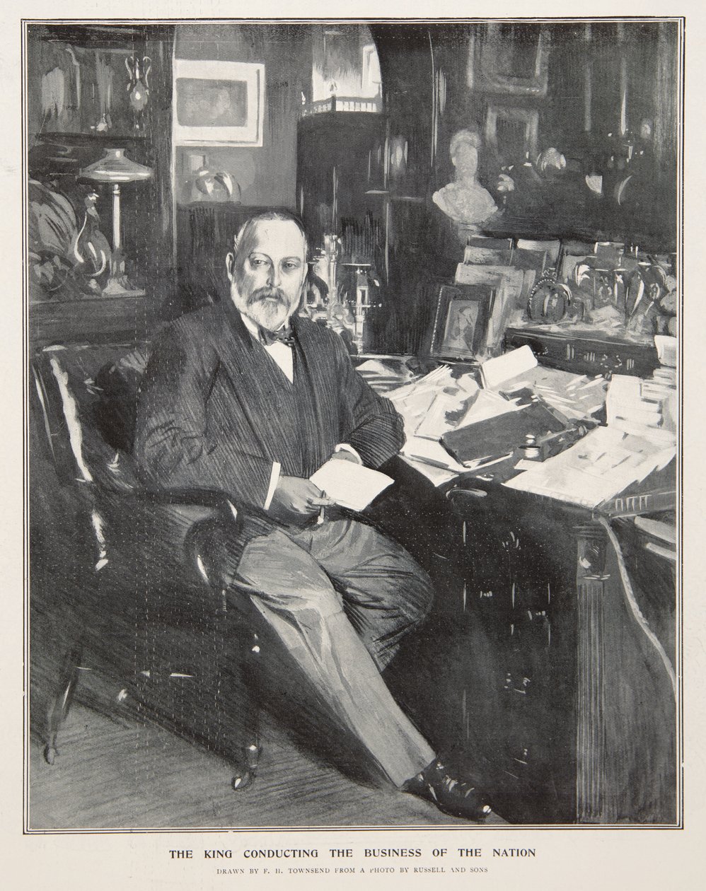 Král Edward VII., který řídí obchod národa od Frederick Henry Townsend