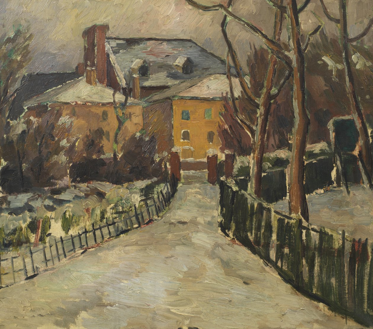 Krajina pod sněhem, kolem roku 1920 (olej na plátně) od Frederick James Porter