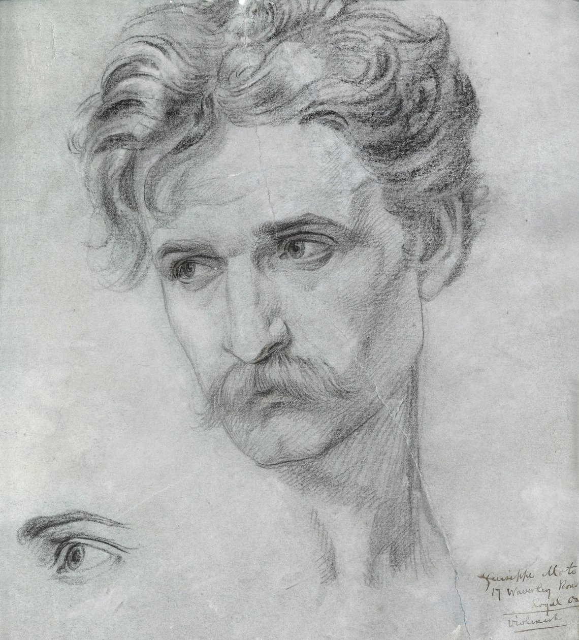 Studie Giuseppe Moto (křída na papíře) od Frederick James Sheilds