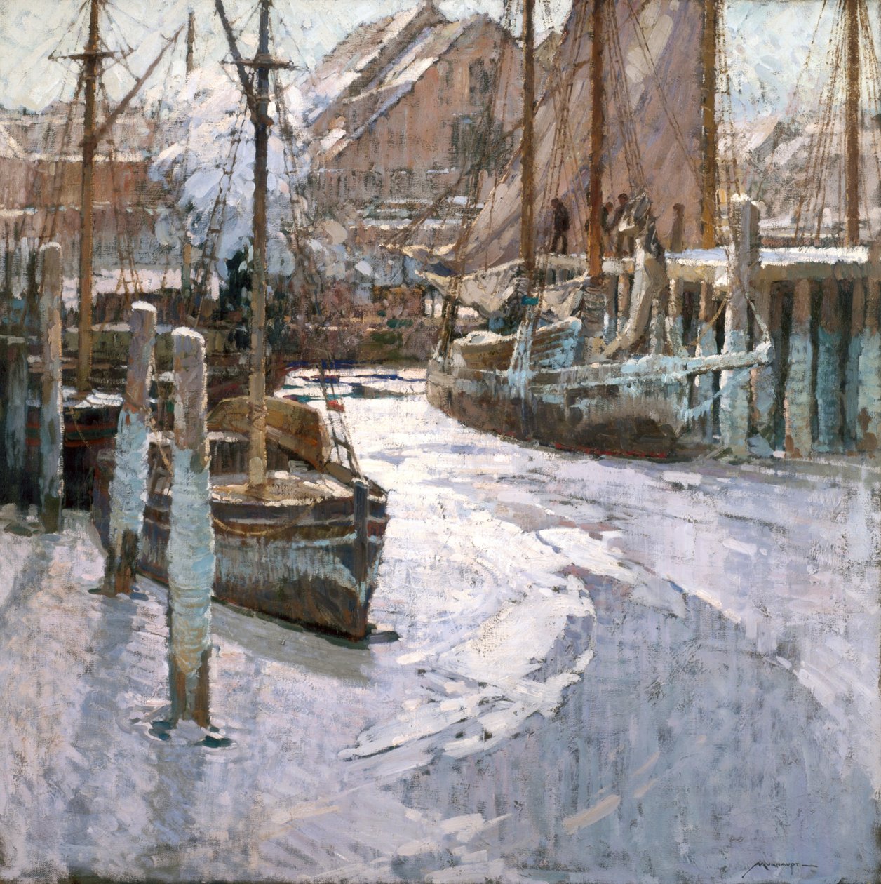 Ice Bound Vessels (olej na plátně) od Frederick John Mulhaupt