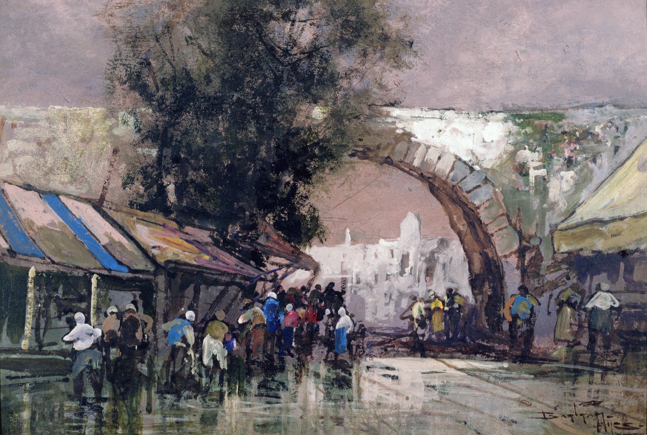In The Busy Haunts of Men, 1915 (olej a wc na palubě) od Frederick Johnn Hiles