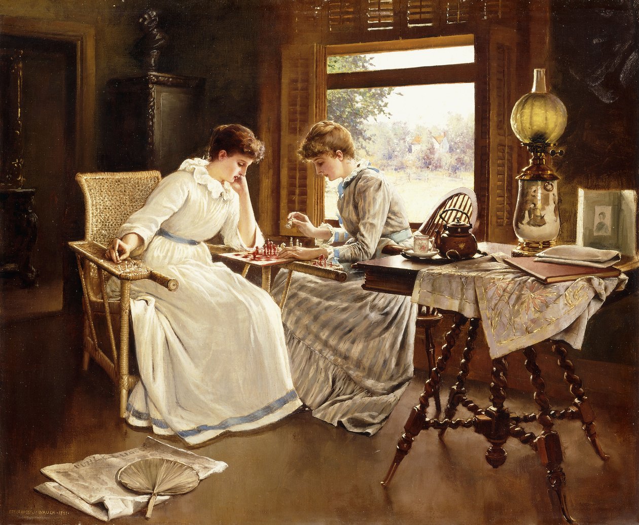 Hráči šachu od Frederick Judd Waugh