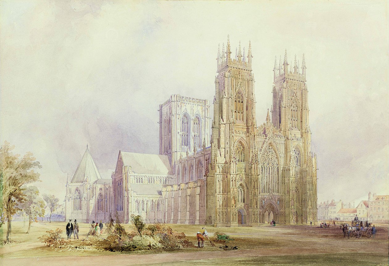 York Minster: pohled na severozápad od Frederick Mackenzie