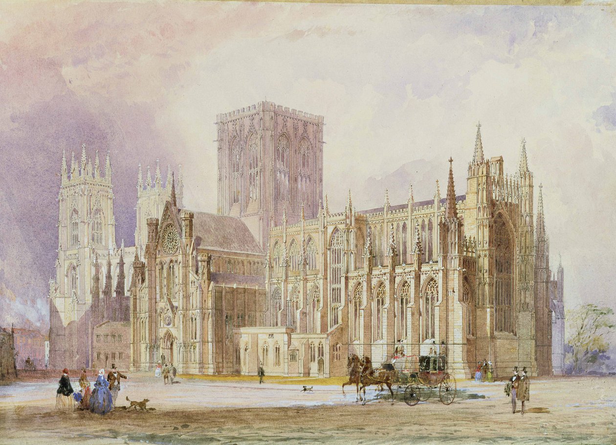 York Minster: pohled z jihu od Frederick Mackenzie