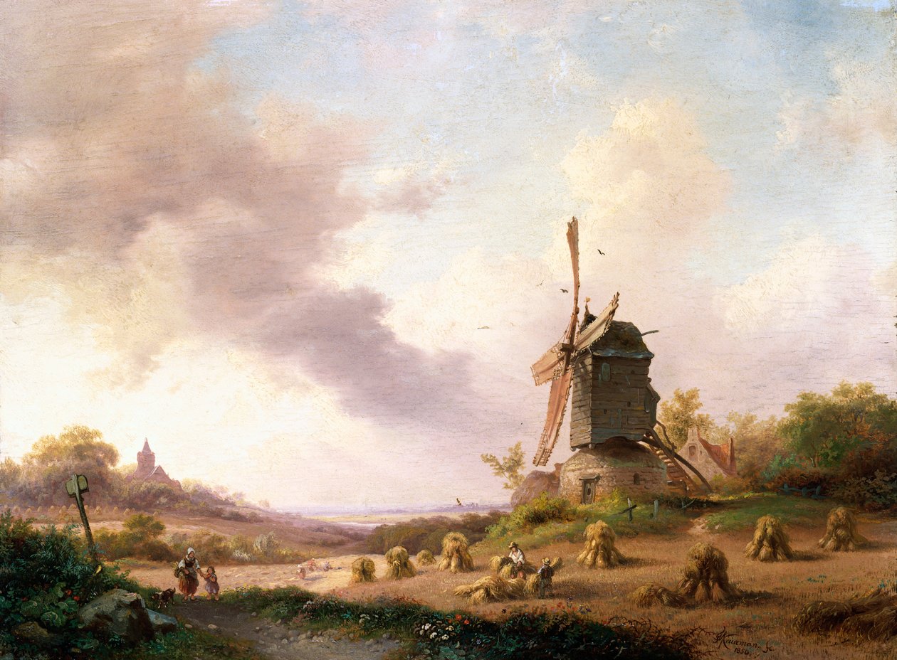 Kombajny v rozsáhlé krajině, 1850 od Frederick Marianus Kruseman