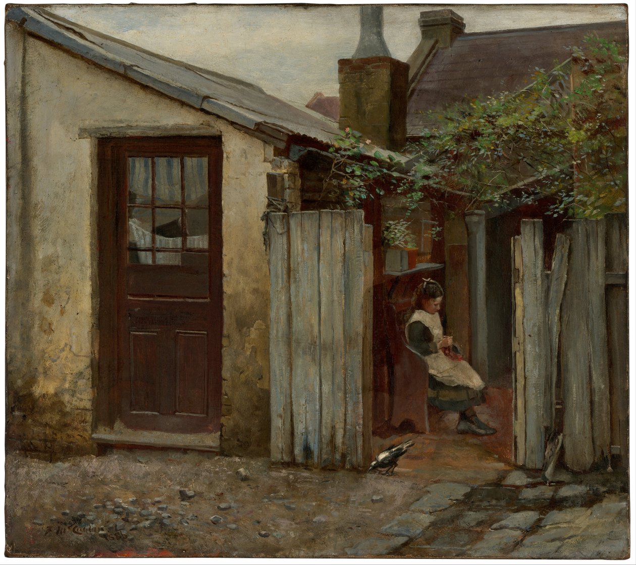 Dívka s ptákem v pekárně King Street, 1886 od Frederick McCubbin