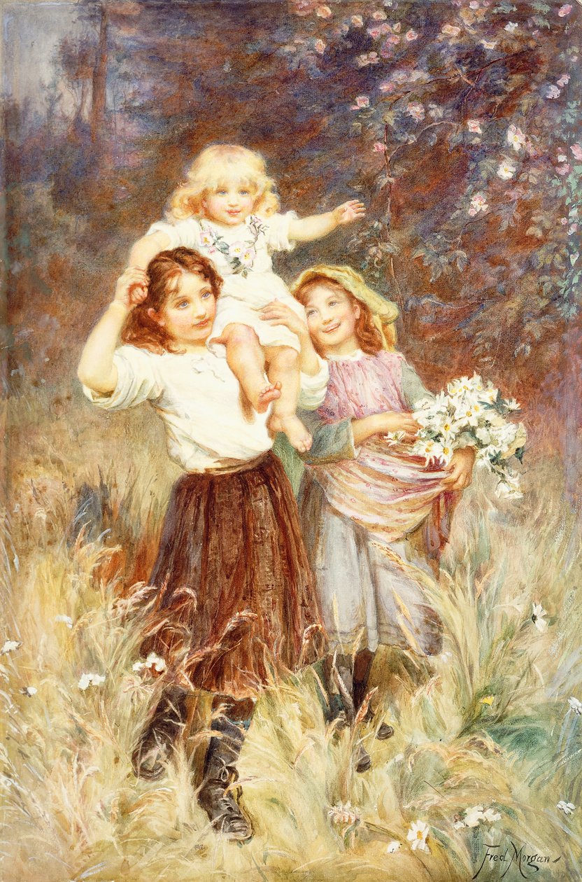 Sbírání květin, od Frederick Morgan