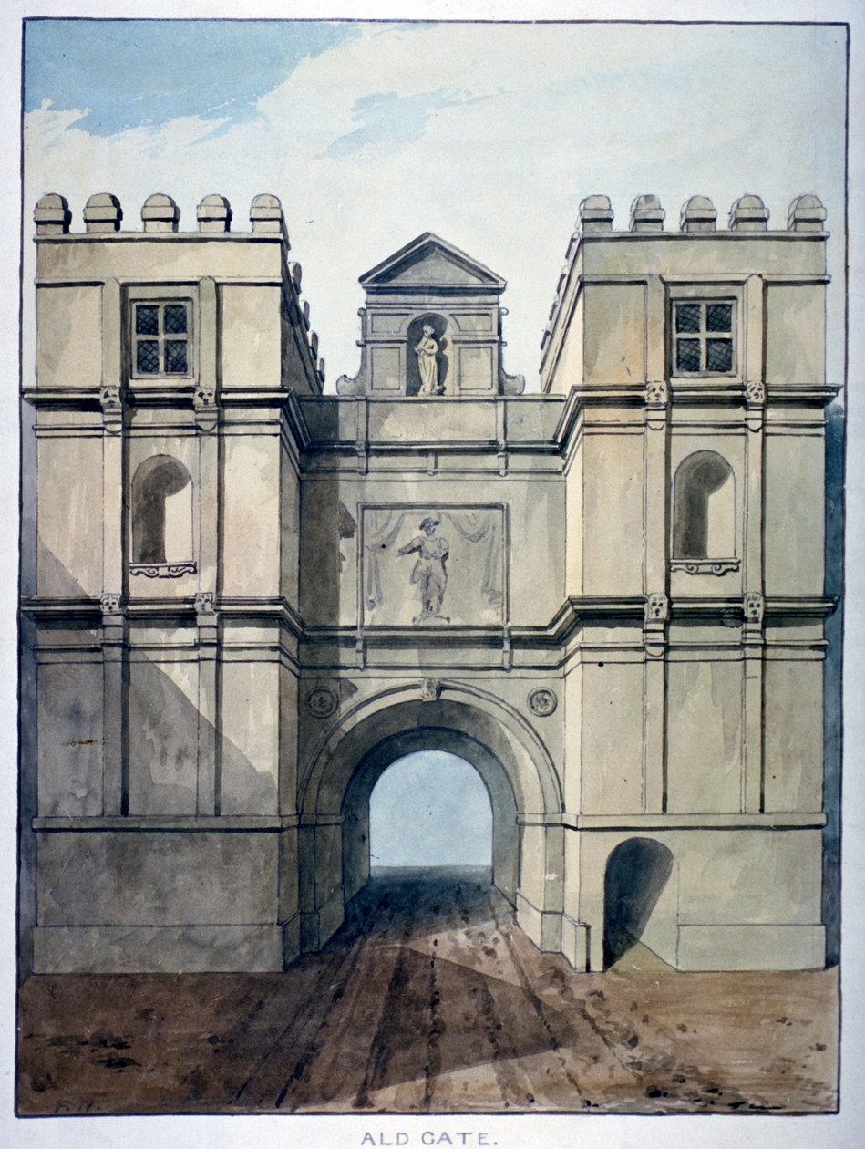Aldgate, Londýn, c1820 od Frederick Nash