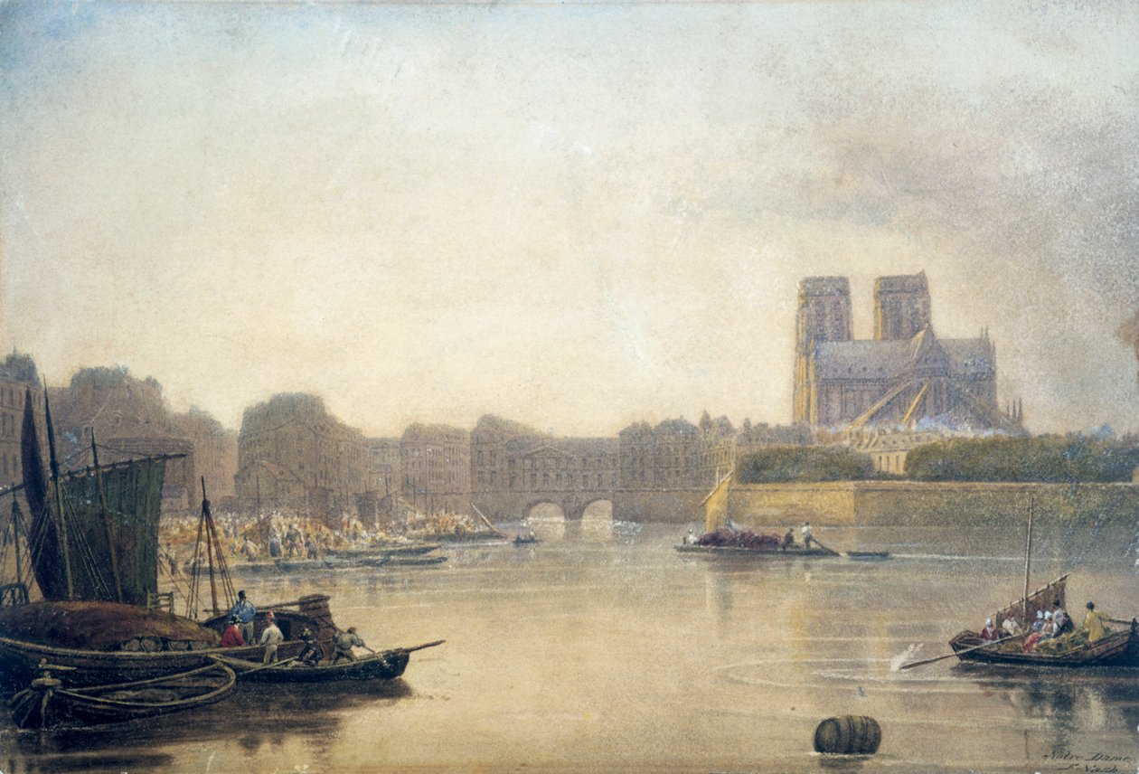 Notre Dame, Paříž, 19. století od Frederick Nash