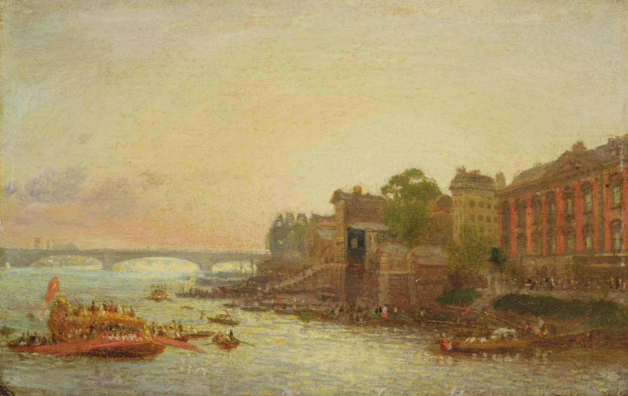 Somerset House, Londýn, kolem 1820-30 od Frederick Nash