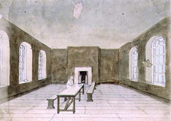 Odsouzený pokoj, věznice Newgate (akvarel) od Frederick Nash