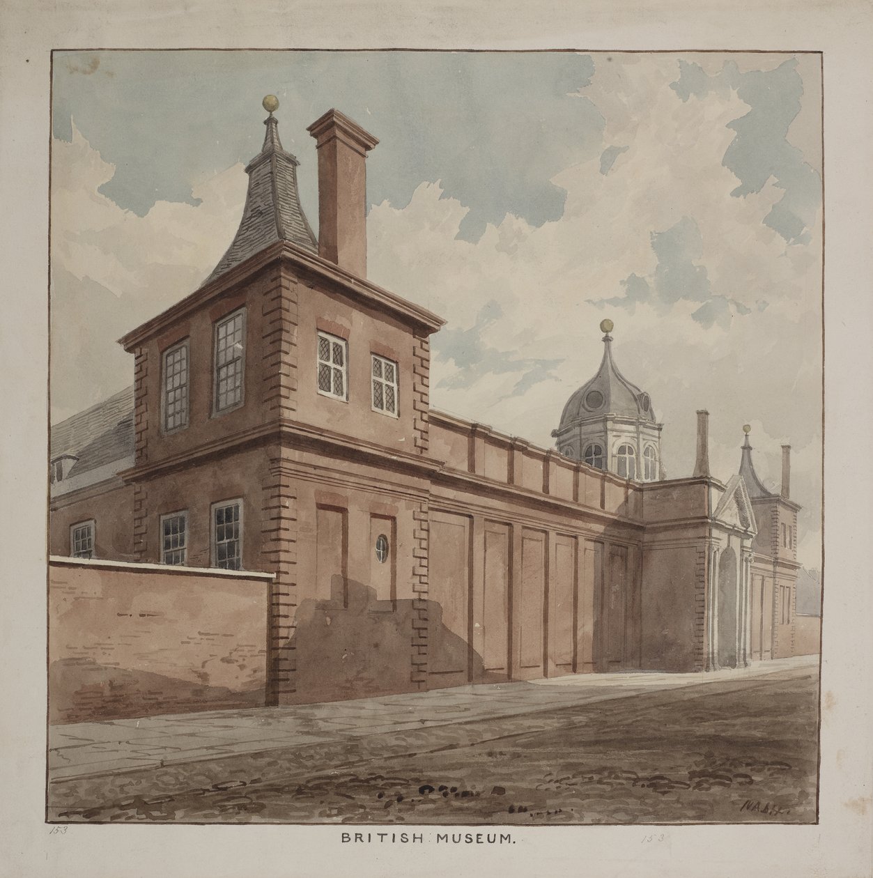 Pohled na Britské muzeum, Holborn, kolem roku 1807 od Frederick Nash