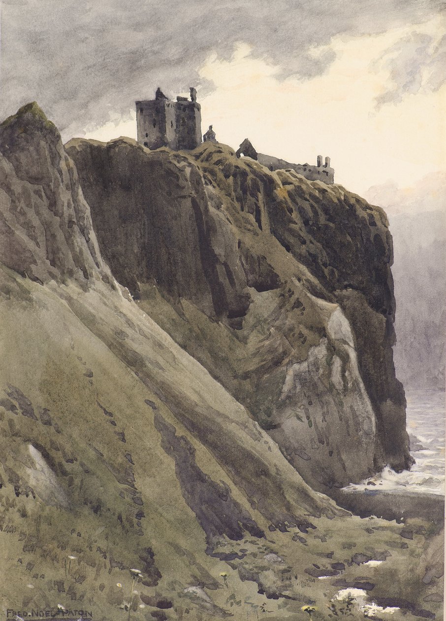 Starý hrad, Dunottar (akvarel) od Frederick Noel Paton