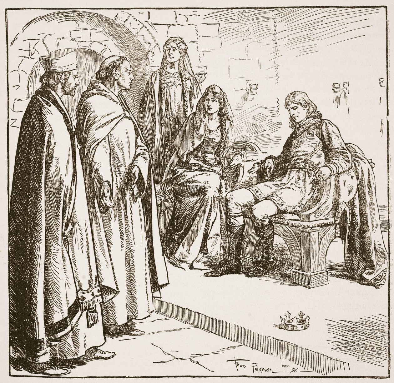 Dunstan, Edwy a Elgiva, ilustrace z 
