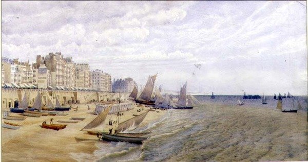 The Front, Brighton, cca 1870 (akvarel na papíře) od Frederick Pepys Cockerell