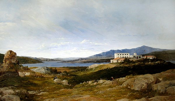 Pohled na Garibaldiho vilu v Caprera na Sardinii od Frederick Richard Lee