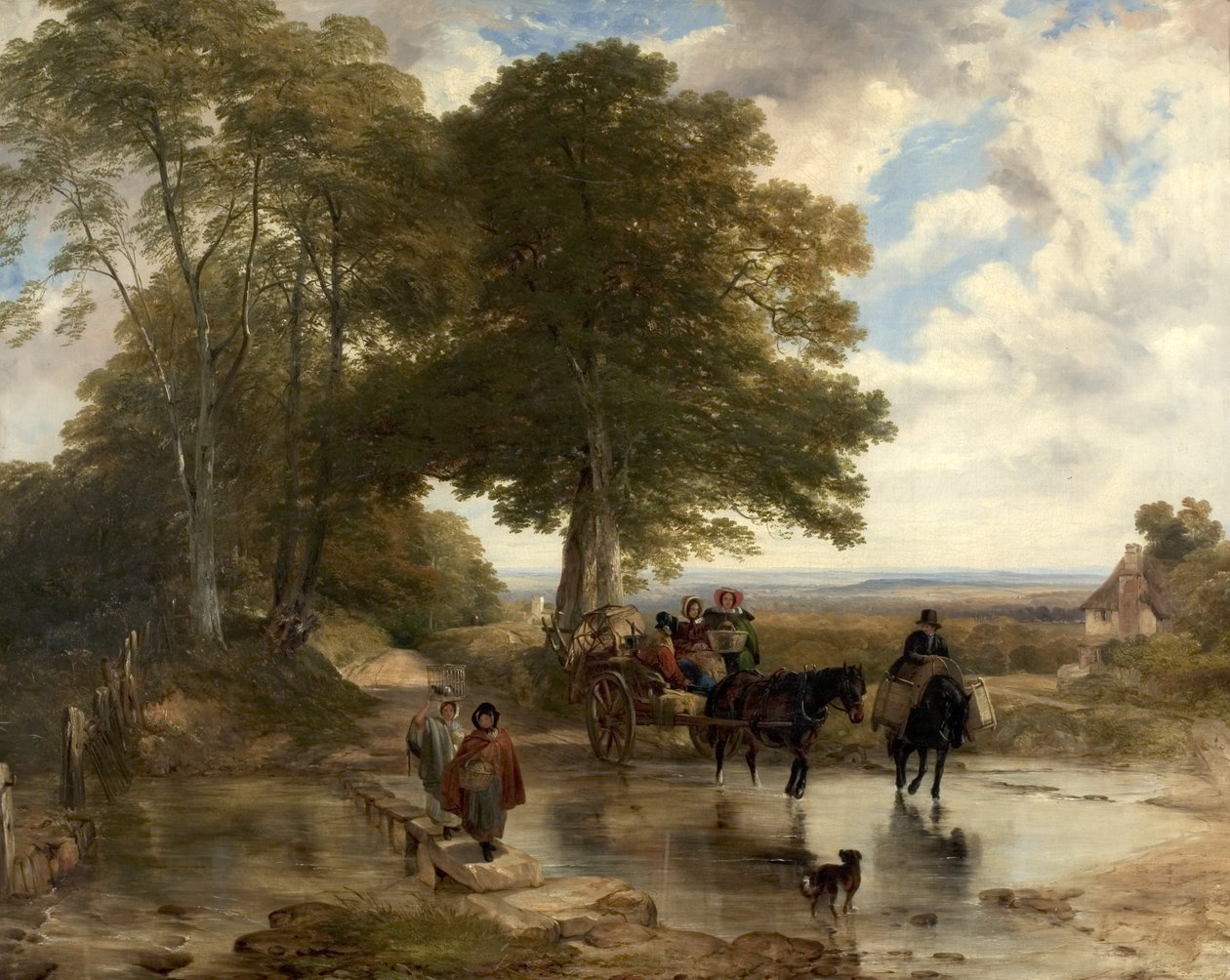 Market Cart at a Brook, 1845 od Frederick Richard Lee