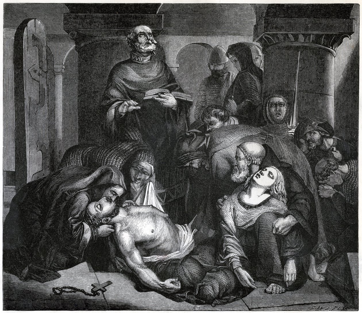 Pohřeb Harolda ve Waltham Abbey, 1847 od Frederick Richard Pickersgill