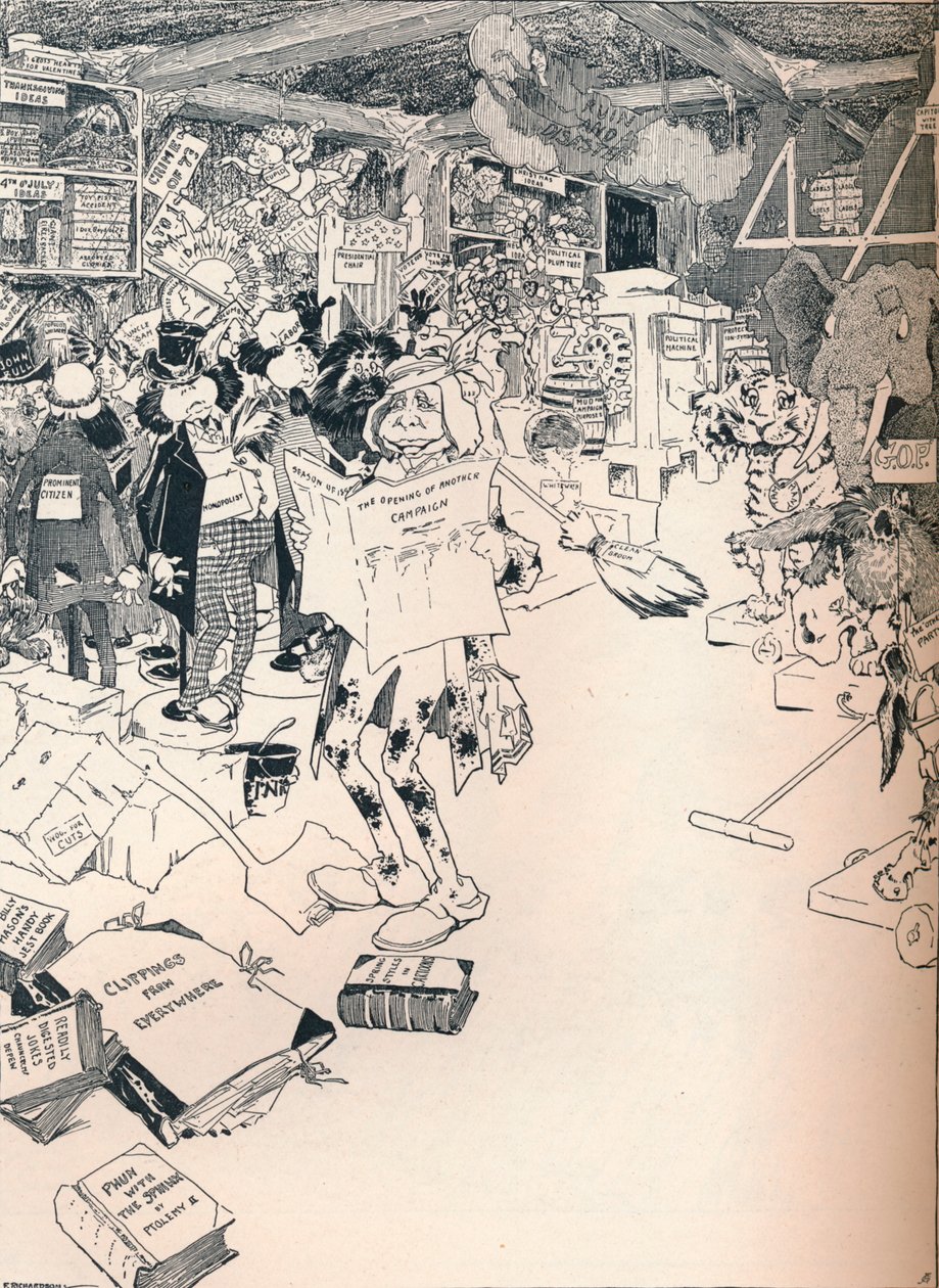 The Property Room of a Clever Cartoonist, c1890 od Frederick Richardson