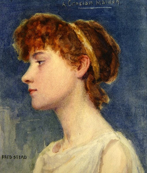 A Grecian Maiden, c.1890 (akvarel na papíře) od Frederick Stead