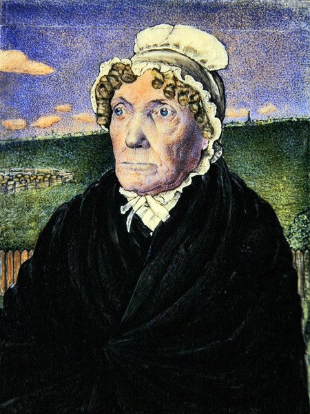 Portrét druhé manželky Williama Williamse, asi 1828 (akvarel na slonovině) (pár k 367110) od Frederick Tatham