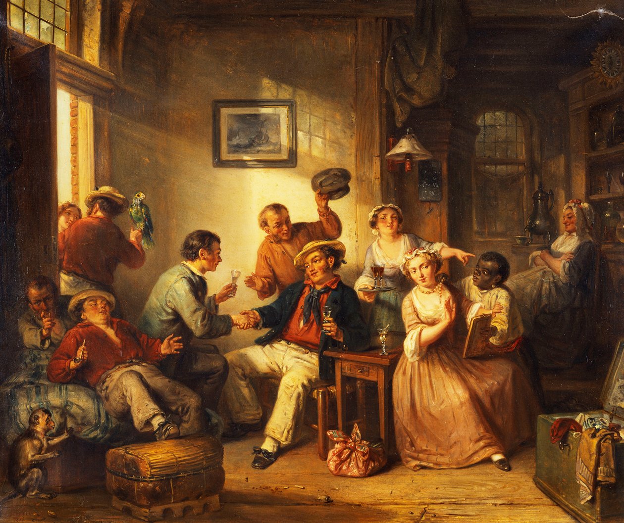 Cestovatelé odpočívající v hospodě, 1852 od Frederick Trevelyan Goodall