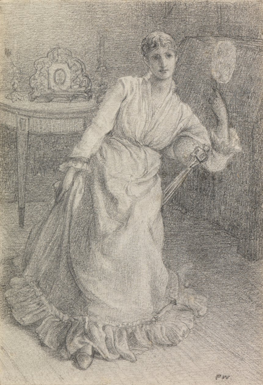 Slečna Maria Ansdell (tužka na papíře položená na kartě) od Frederick Walker
