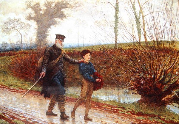 Wayfarers (tužka a akvarel zvýrazněné tělovou barvou na papíře) od Frederick Walker