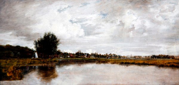 Řeka Yare v Thorpe, poblíž Norwiche, kolem 1820-21 (olej na plátně) od Frederick Waters Watts