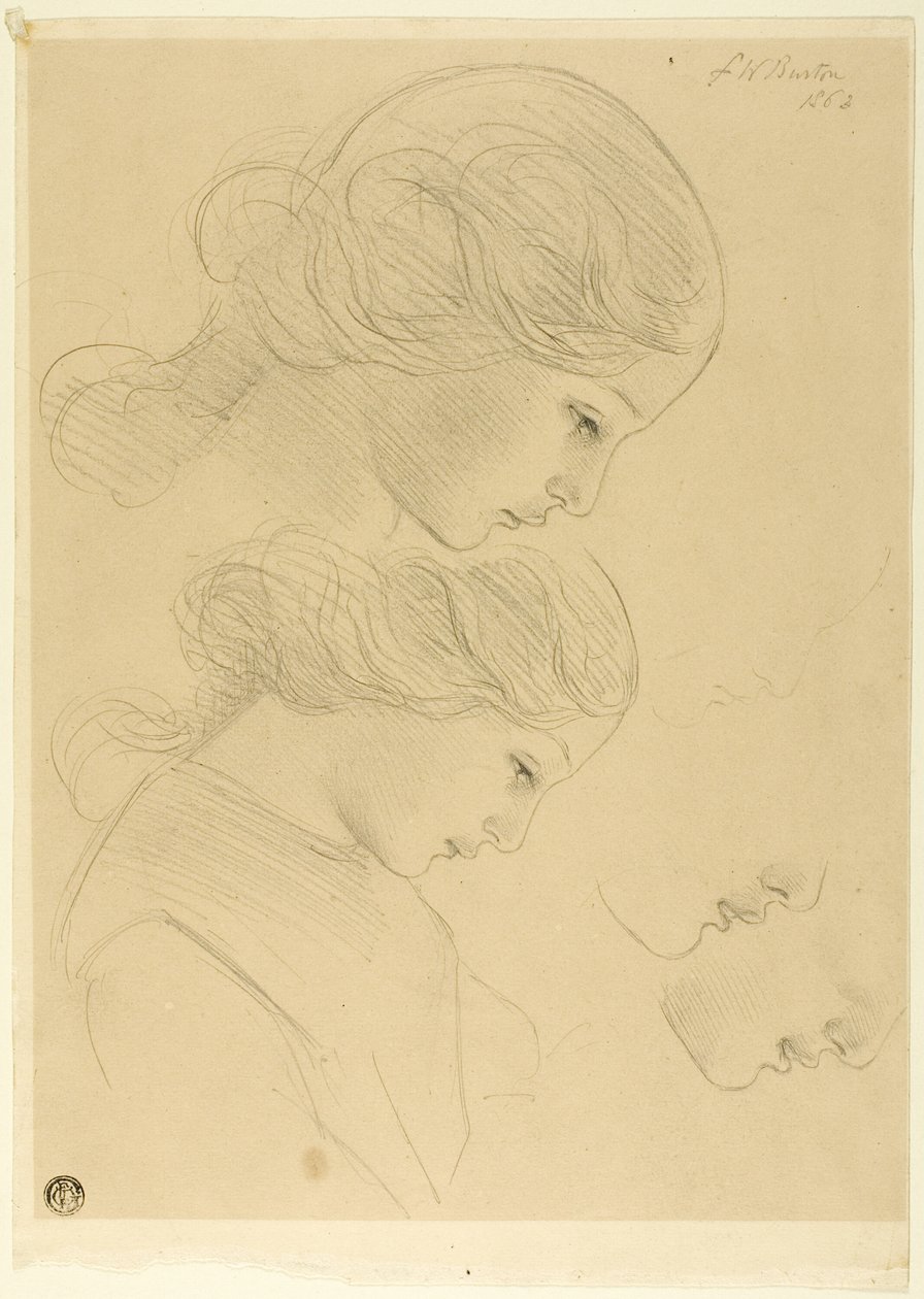 Náčrty profilu ženy od Frederick William Burton
