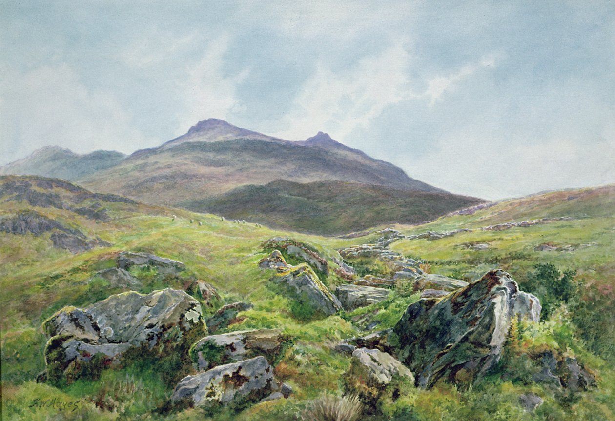 Krajina, Snowdon (akvarel) od Frederick William Hayes
