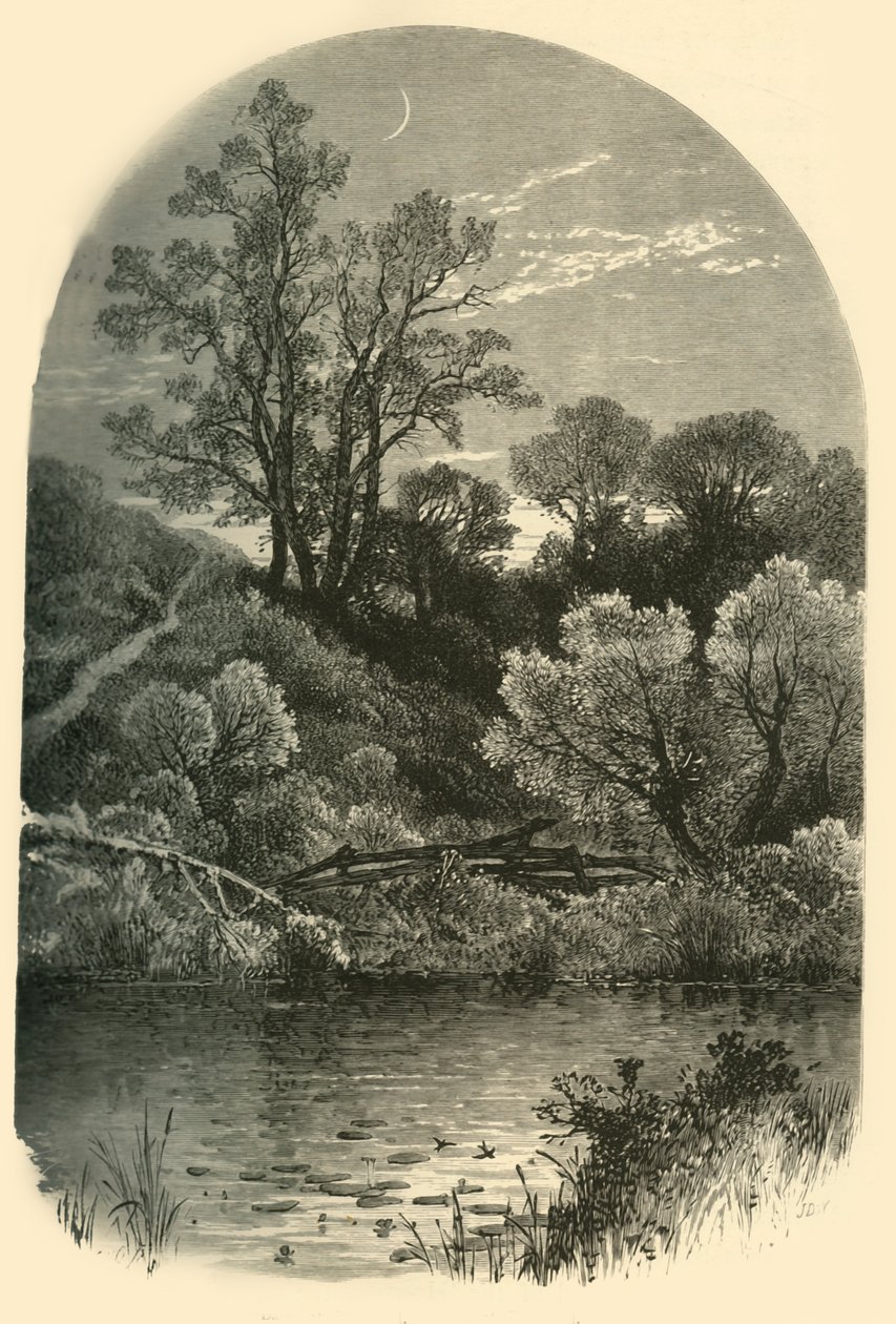 „Banks of the Housatonic, at Pittsfield“, 1874. od Frederick William Quartley
