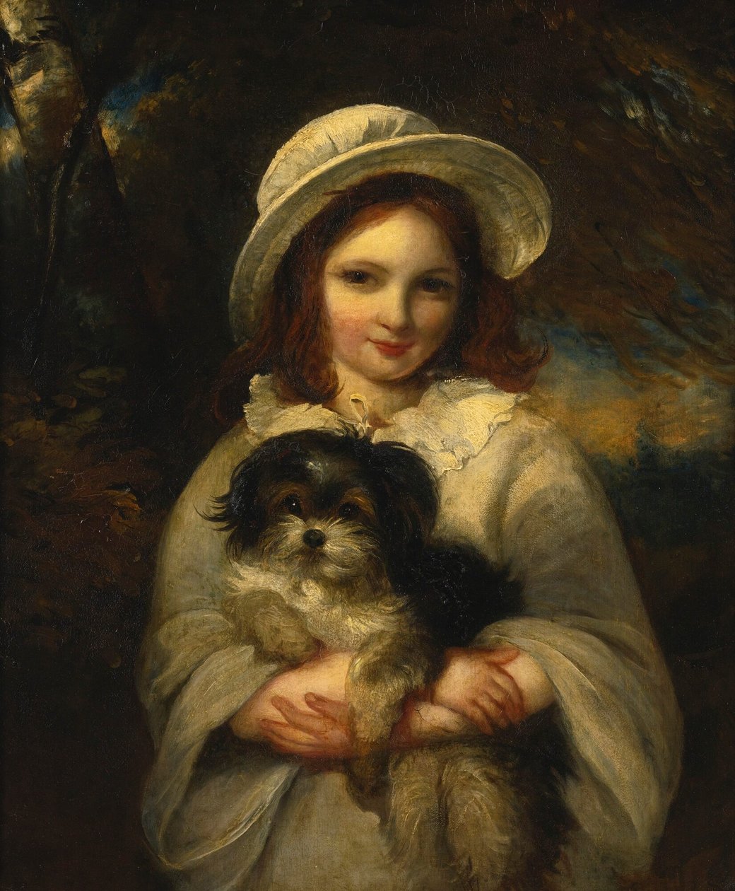 Portrét dívky se psem od Frederick Yeates Hurlstone