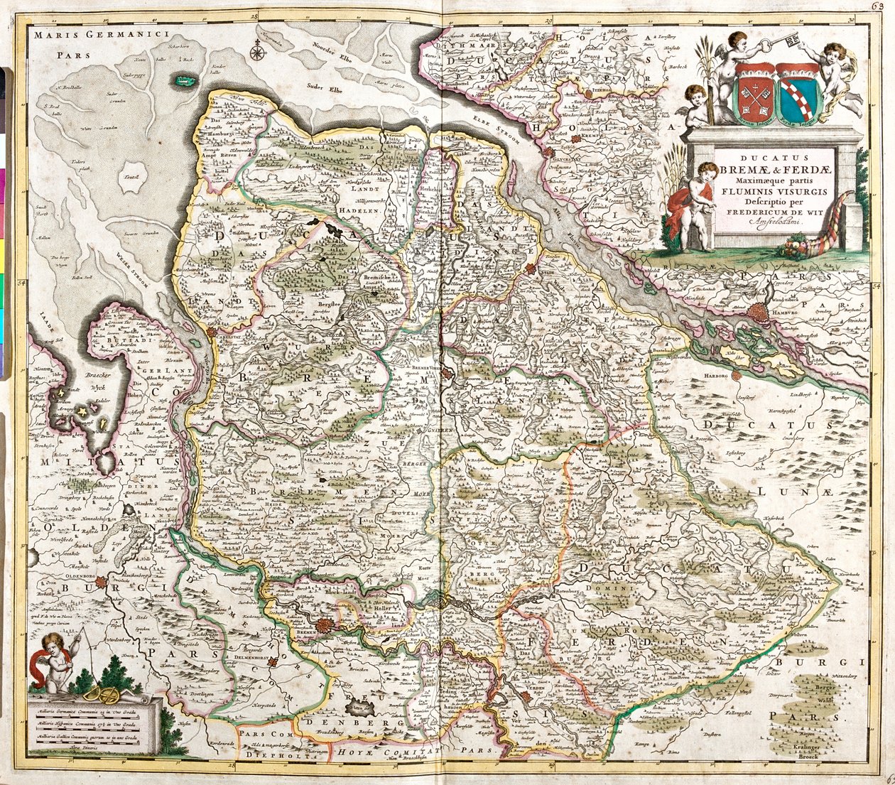 Dolní Sasko, Brémy, Hamburk, Německo od Frederick de Wit