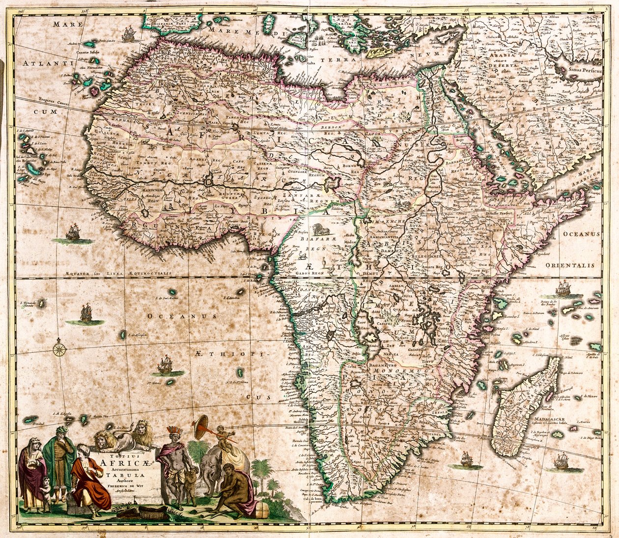 Mapa Afriky (lept od Frederick de Wit