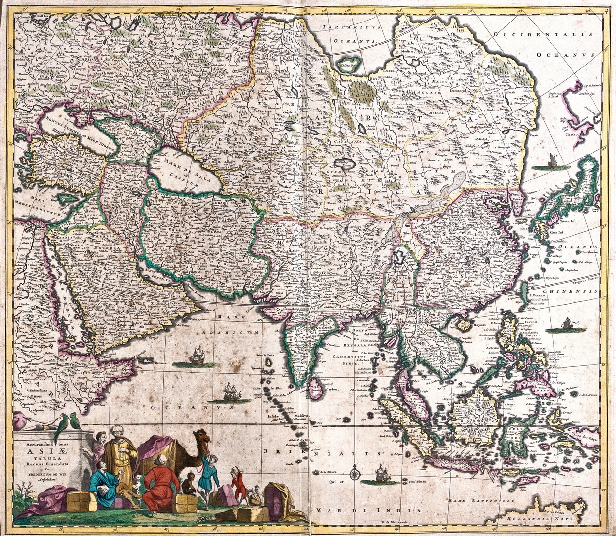 Mapa Asie (lept od Frederick de Wit