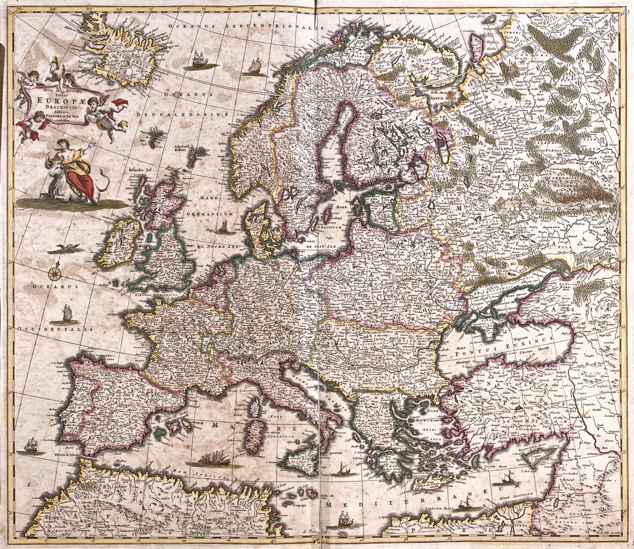 Mapa Evropy (lept od Frederick de Wit