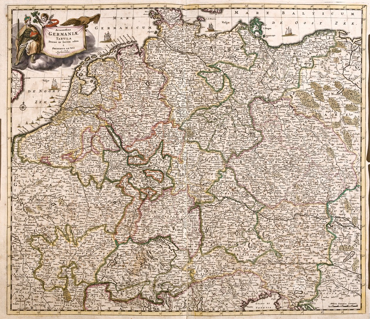 Mapa Německa (lept od Frederick de Wit