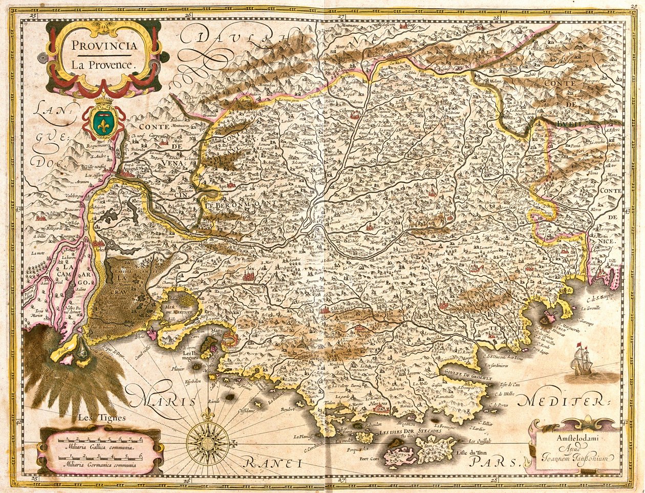 Mapa Provence (Francie) (lept od Frederick de Wit