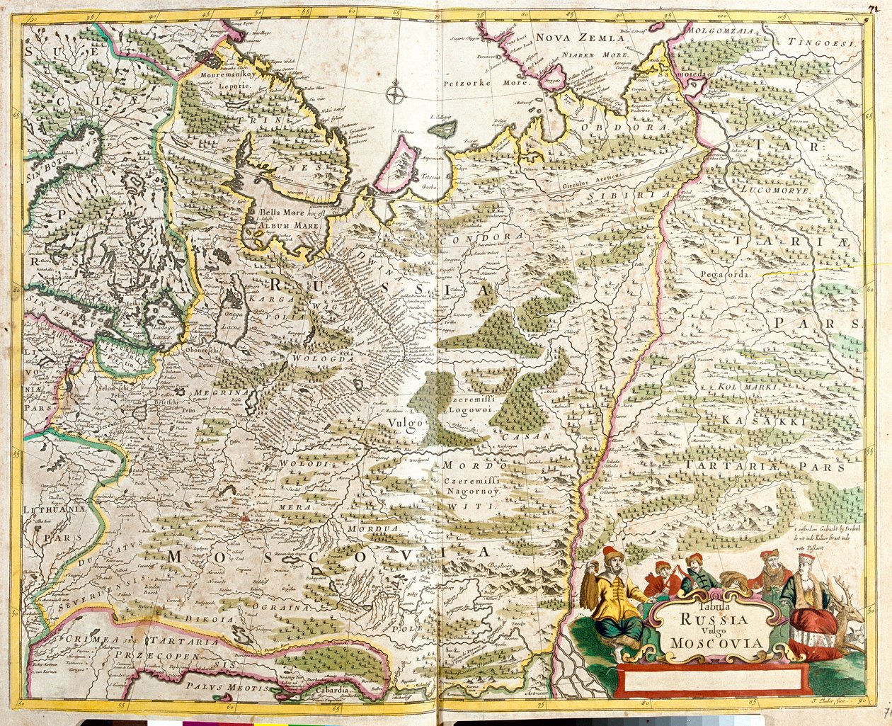 Mapa Ruska, kolem města Moskvy (lept od Frederick de Wit