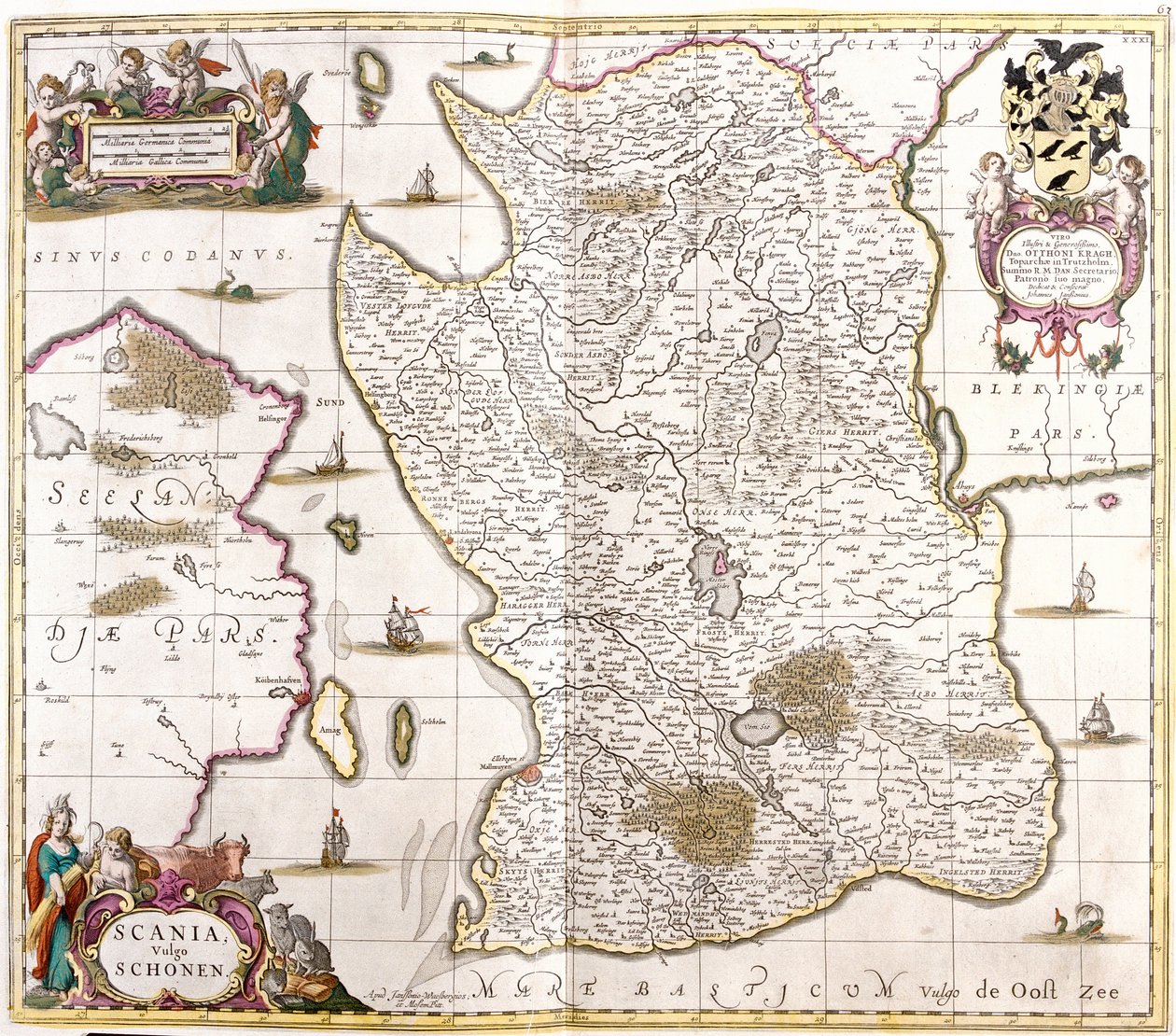 Mapa Scany (Švédsko) (lept od Frederick de Wit