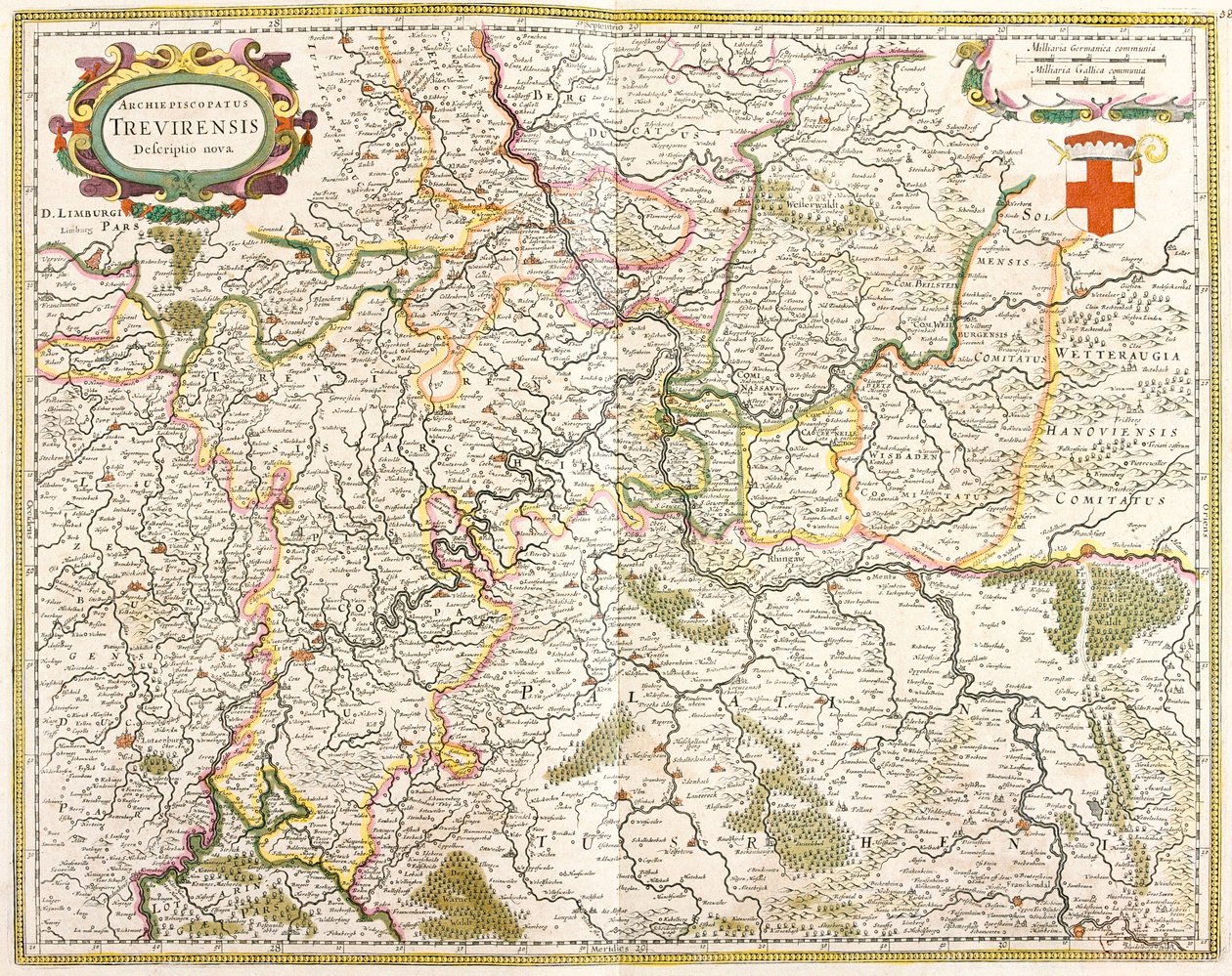Mapa Archeveche of Treves (Německo) (lept od Frederick de Wit