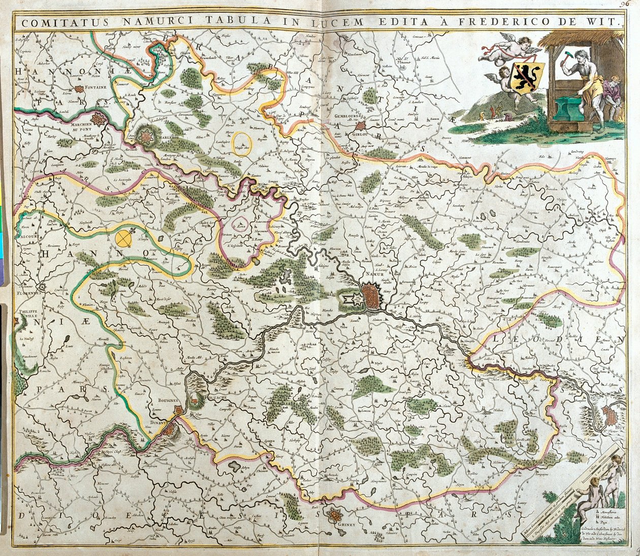 Mapa hraběte z Namuru (Belgie) (lept od Frederick de Wit