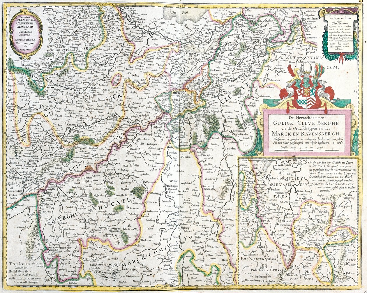 Mapa hraběte z Ravensbergu (Německo) (lept od Frederick de Wit